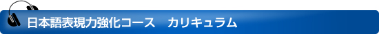 日本語表現力強化コース　カリキュラム